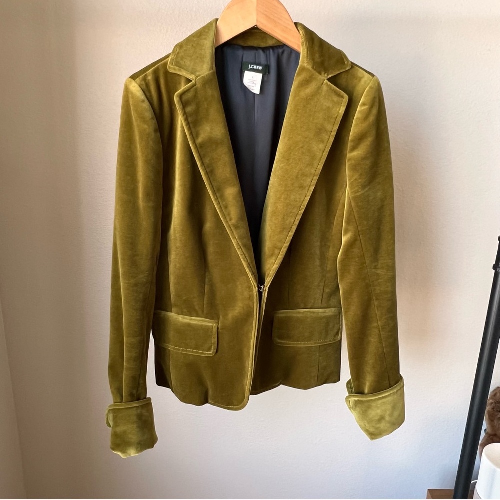 J. Crew Olive Velvet Blazer